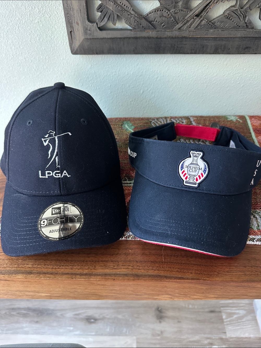 2-caps - New Era Black LPGA Cap and Black Solheim Cup Visor